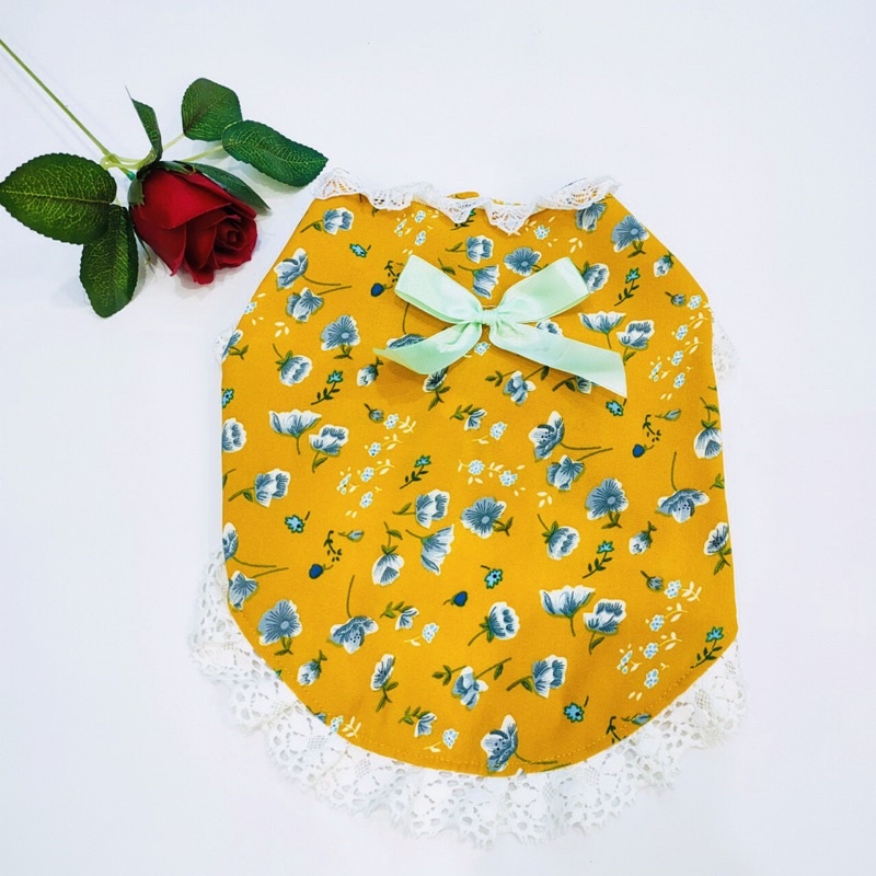 Đầm vàng thời trang dành cho thú cưng, Quần áo chó mèo LaLi Petfashion