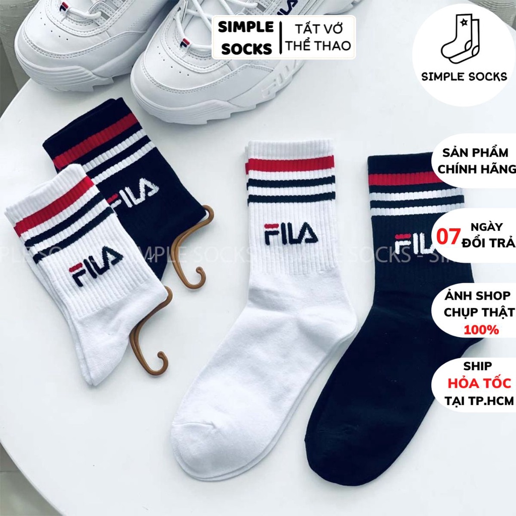 Tất  Fila 💖FREESHIP💖 Vớ Cổ Cao Nam Nữ Unisex Cao Cấp - Tất Dầy Dặn Cao Cấp Chống Hôi Chân