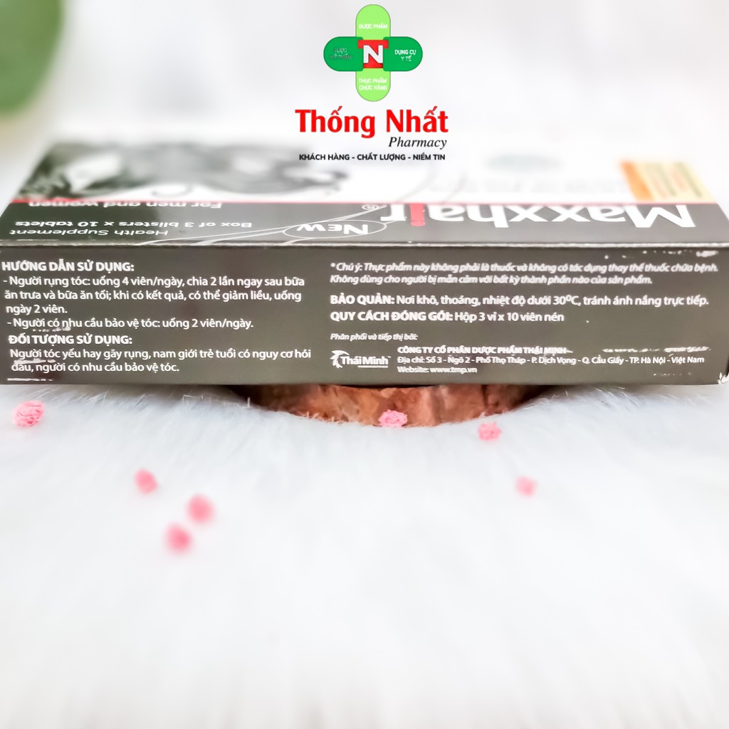 Viên Uống Maxxhair Thái Minh Ngăn Ngừa Rụng Tóc, Hói Đầu, Mọc Tóc Nhanh Hộp 30 Viên Maxx Hair