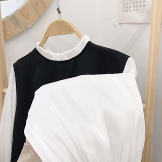 Áo peplum mix voan