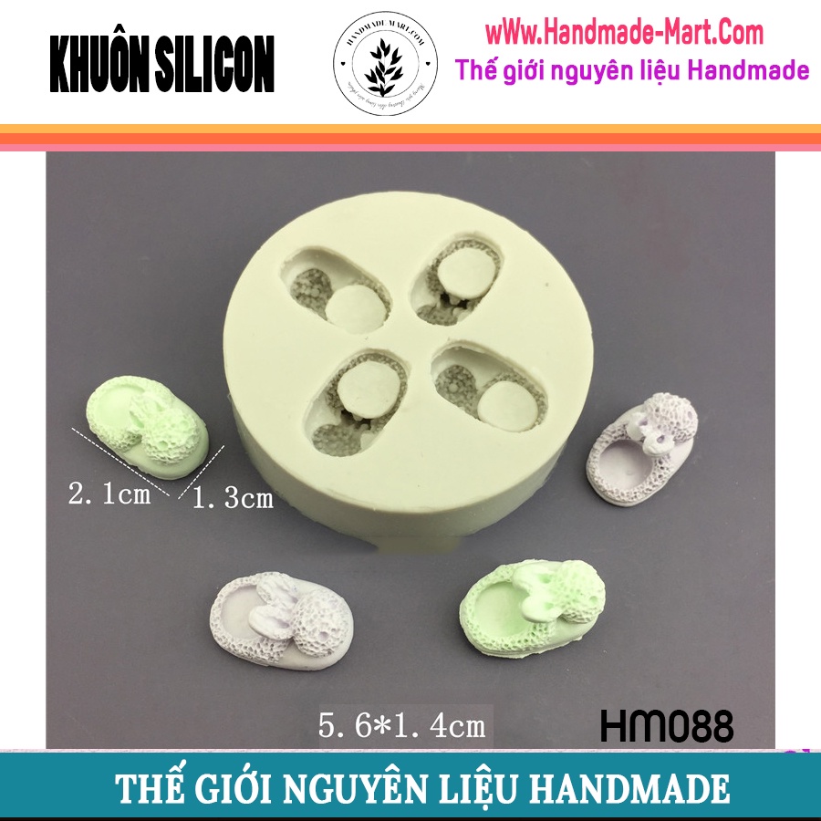 Khuôn silicon làm bánh kẹo mềm hình chiếc giày xinh xắn - Khuôn làm charm nến mini siêu cute - HM088