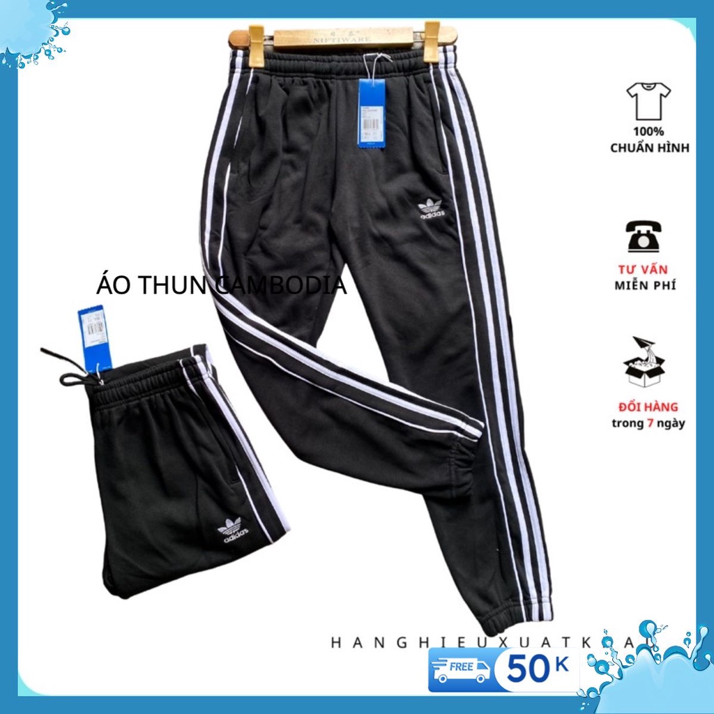 Quần, Áo thể thao nam nỉ dày dặn 3 sọc Jogger 3 lines