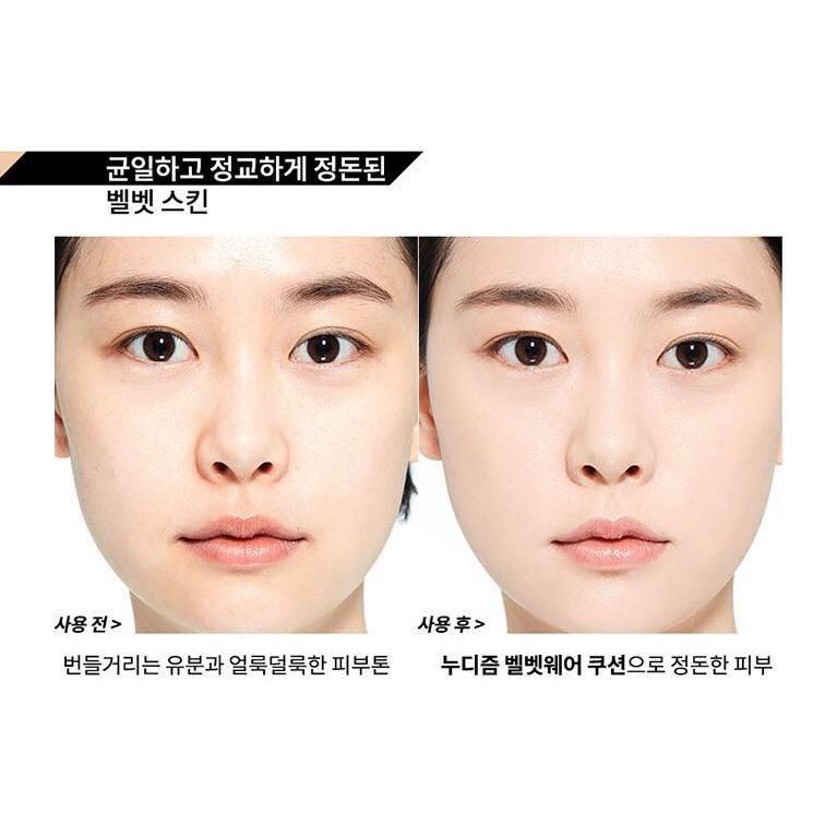 Phấn nước cushion Clio Nudism velvetwear dành cho da hh dầu, dầu che phủ nhẹ bám đẹp đủ 3 màu | BigBuy360 - bigbuy360.vn