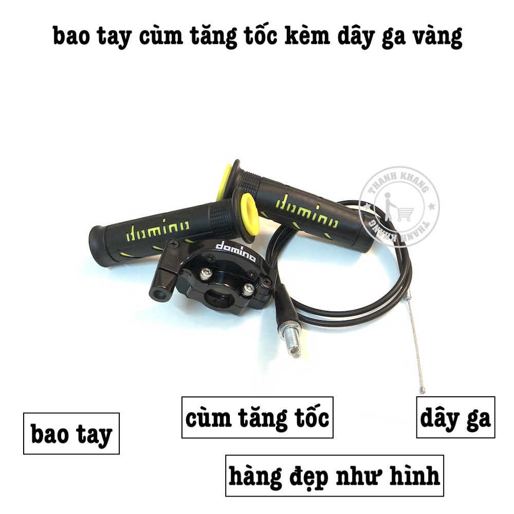 Bao tay domino màu vàng cùm tăng tốc kèm dây ga thanh khang 006001609