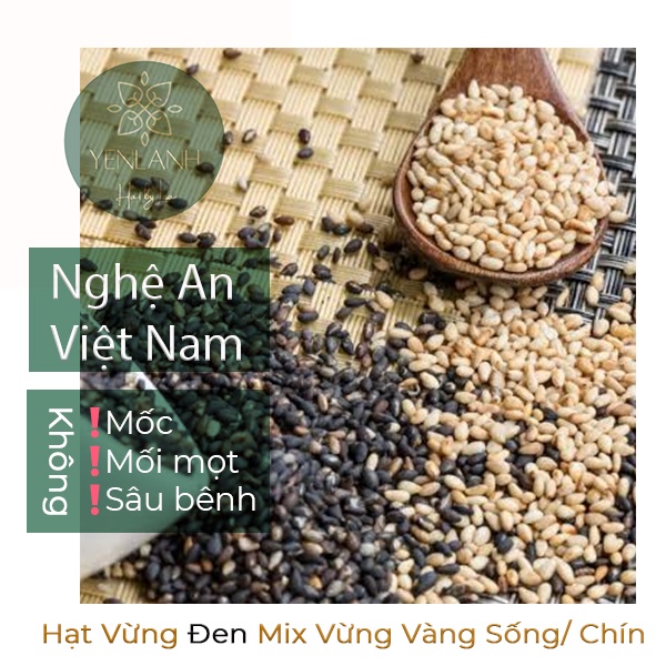 Vừng Đen Vừng Vàng Rang Chín- Chưa Rang Làm Muối Vừng Sạch Rắc Gia Vị Tạo Vị Thơm Bùi 100gr-250gr-500gr Yenlanhnatural