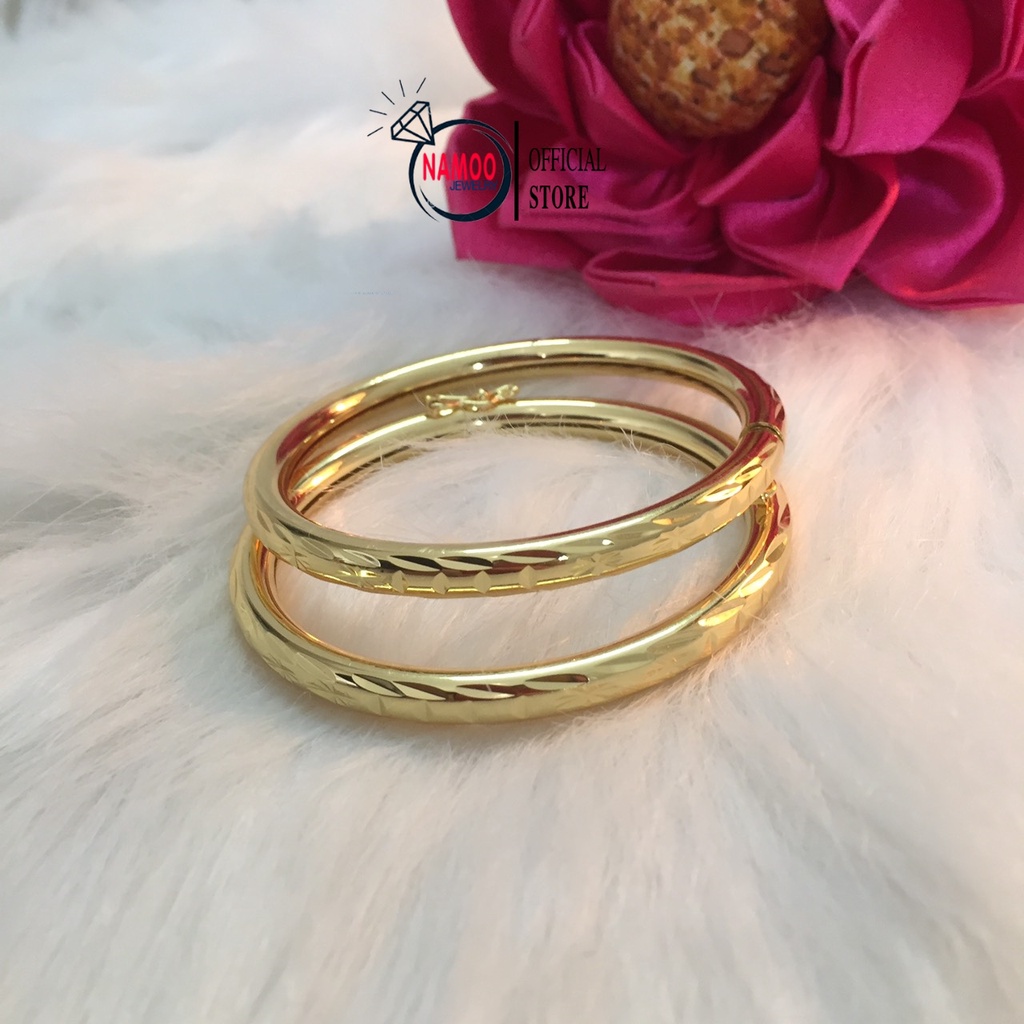 Lắc Tay Vàng Nữ, Vòng Tay trơn Mạ Vàng 24k Cao Cấp L128