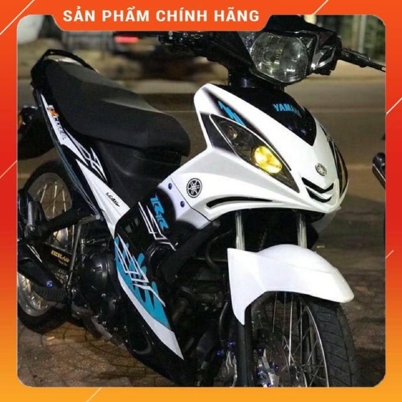 Tem exciter 2010 trắng xanh đen cao cấp - không bay màu