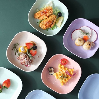 Set 8 Đĩa Lúa Mạch Vuông (4 Đĩa Sâu, 4 Đĩa Nông)