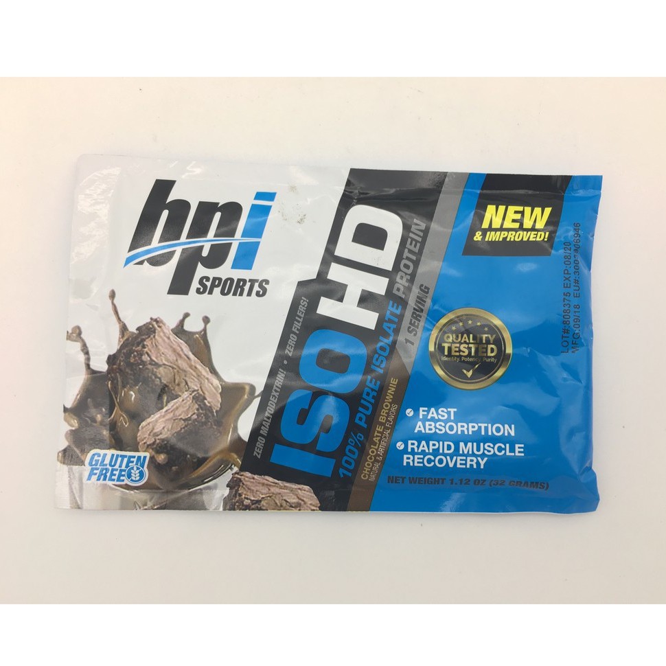 Gói thử Sample sữa tăng cơ bắp Bpi Iso HD 100% whey isolate 1 lần dùng (32gram)