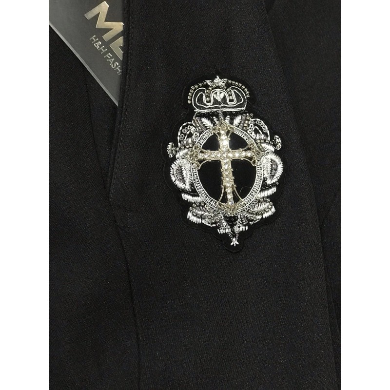 [HÀNG LOẠI 1] quần âu nam đen thêu logo đính đá quần ống côn hàn quốc vải không nhăn co dãn nhẹ | BigBuy360 - bigbuy360.vn