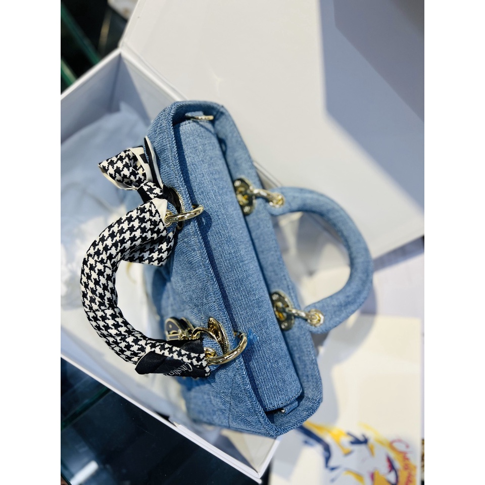 Túi Xách Di.or La.dy Size 27cm Màu Xanh