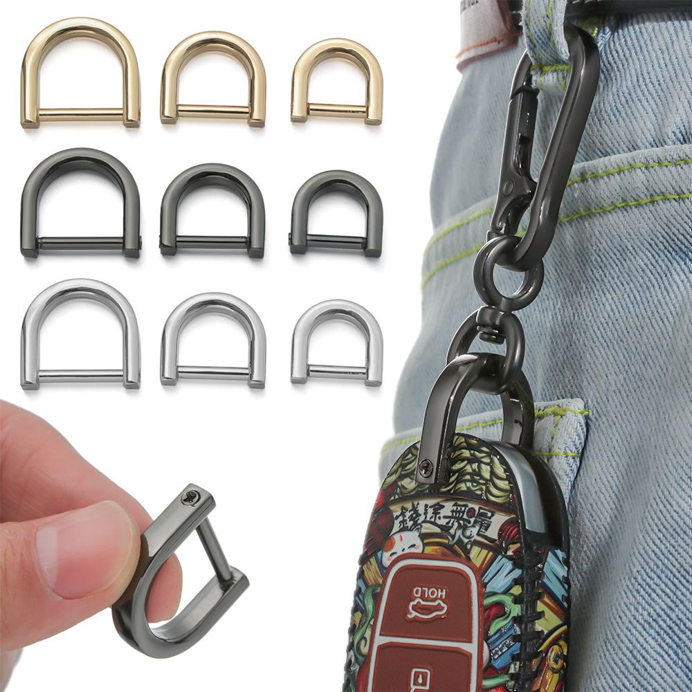 KUNHEV Chốt khoá vòng chữ D kim loại nhiều màu khác nhau cho dây đeo túi xách da DIY thủ công