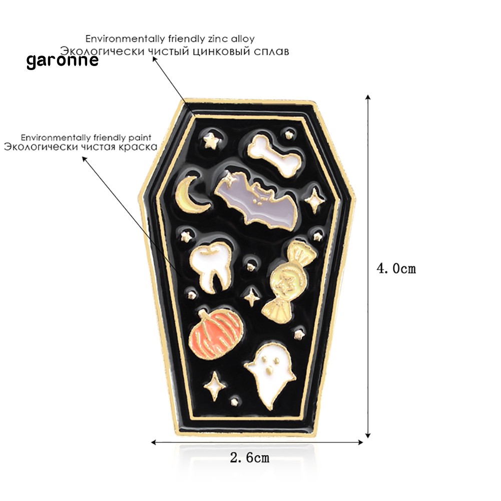 GA_Creative Coffin Enamel Brooch Pin Denim Jeans Badge Halloween Party Decoration