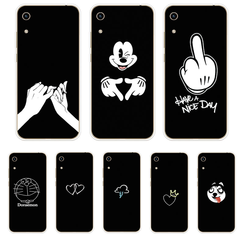 Ốp Lưng Huawei Honor 8A TPU mềm Case Cá tính đen tuyền Two