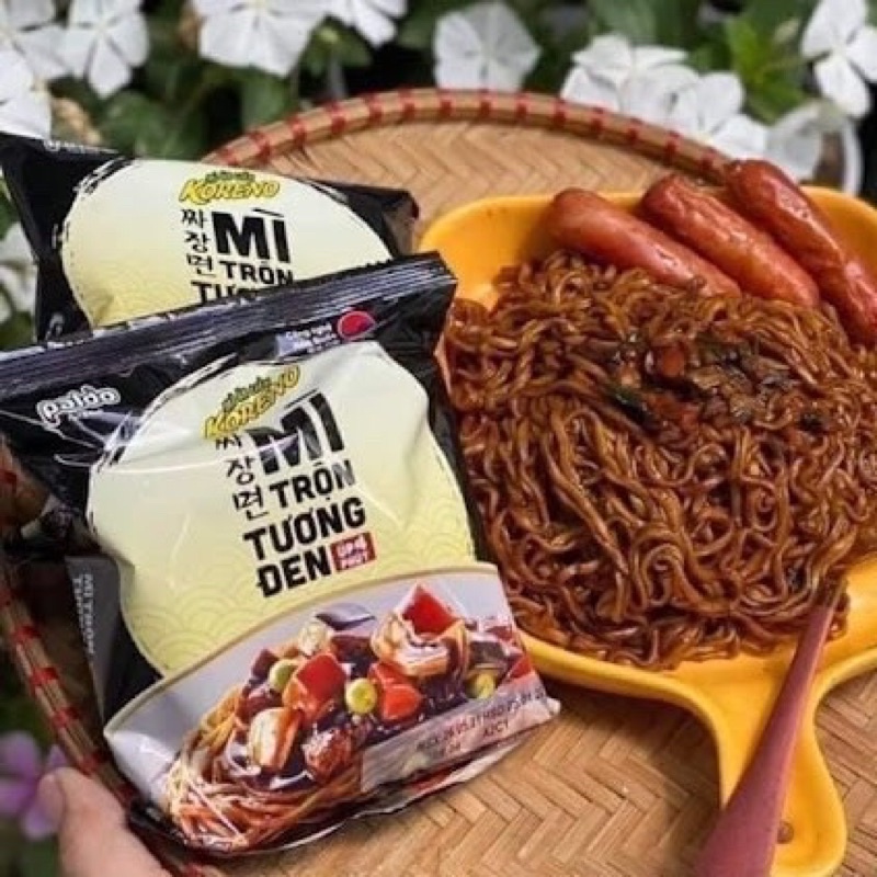 Thùng 20 gói mì trộn tương đen Koreno - Mì trộn khô chuẩn hàn