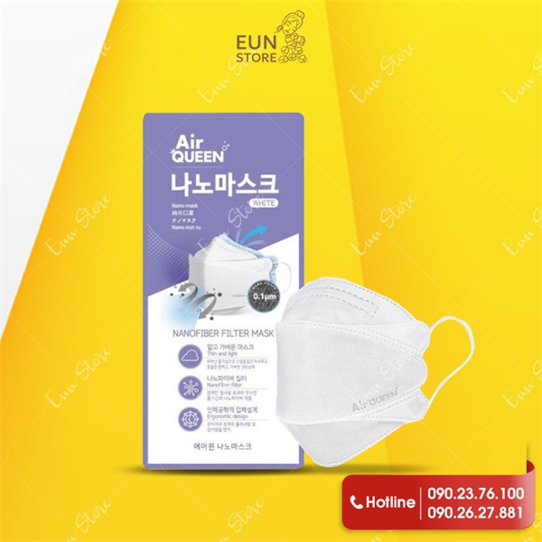 Khẩu Trang Y Tế Air Queen White Nanofiber Filter Face Mask