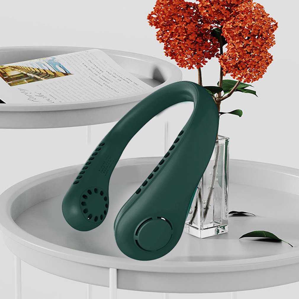 Quạt Đeo Cổ Mini  Quạt Không Cánh Cầm Tay Điều Chỉnh 360 Độ Dung Lượng