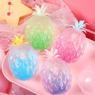 Dứa bóp trong suốt dứa bóp kim tuyến bóng lười hạt nở dứa bóp slime squishy toy  XALL IN ONE