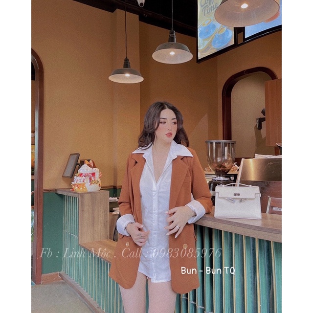 Set vest+sơ mi trắng