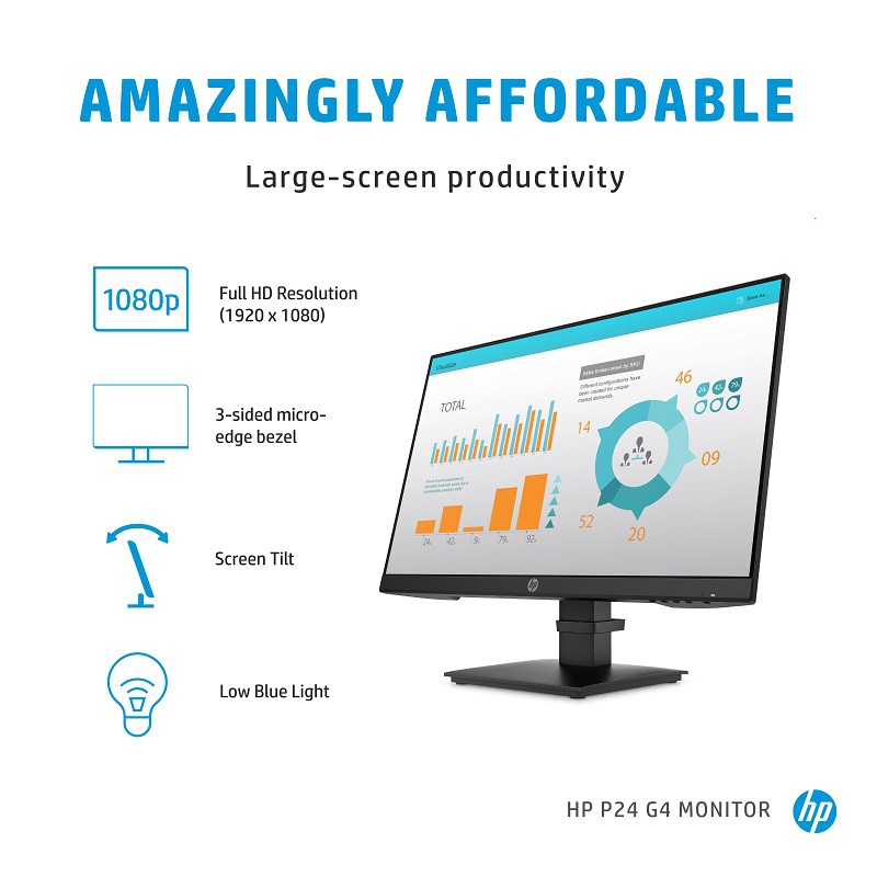 Màn hình HP P24h G4 FHD Monitor (7VH44AA) - Hàng Chính Hãng