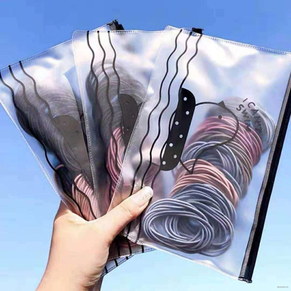 100pcs dây cột tóc cao su co giãn dễ thương cho nữ