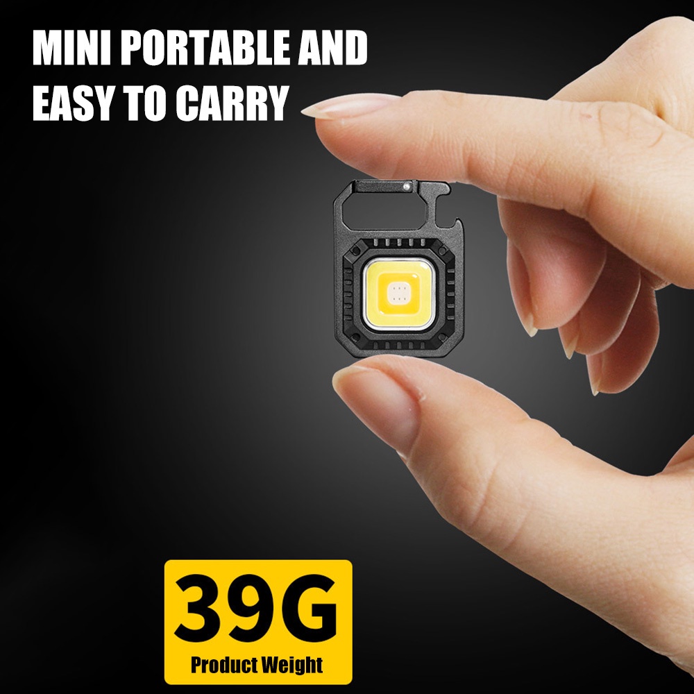 ✨Đèn Pin✨Đèn Làm Việc Mini Cầm Tay COB/USB 800 Lumens Có Móc Khóa Có Thể Sạc Lại Cho Cắm Trại Ngoài Trời