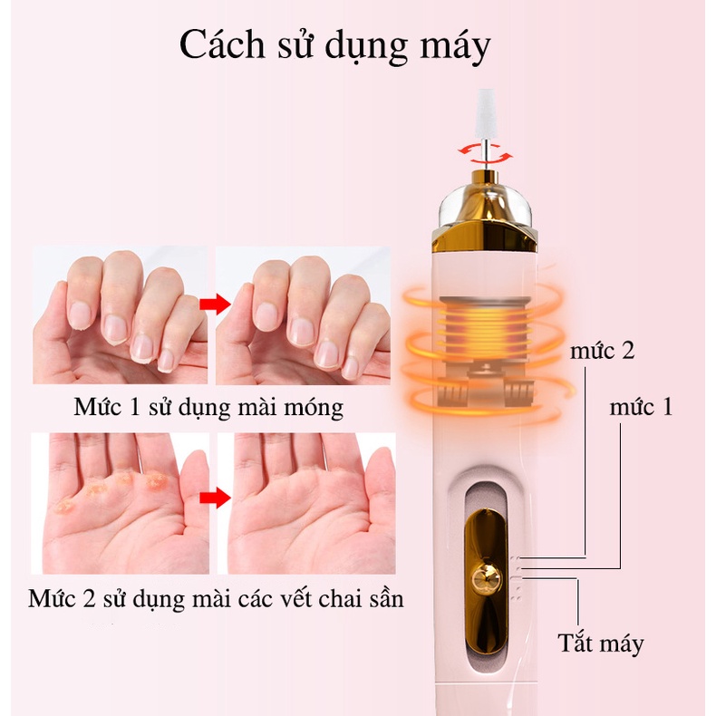 Máy mài nail với 5 đầu chức năng giúp dũa móng tay chân, tẩy vết chai làm nail tại nhà dễ dàng mẫu 2022