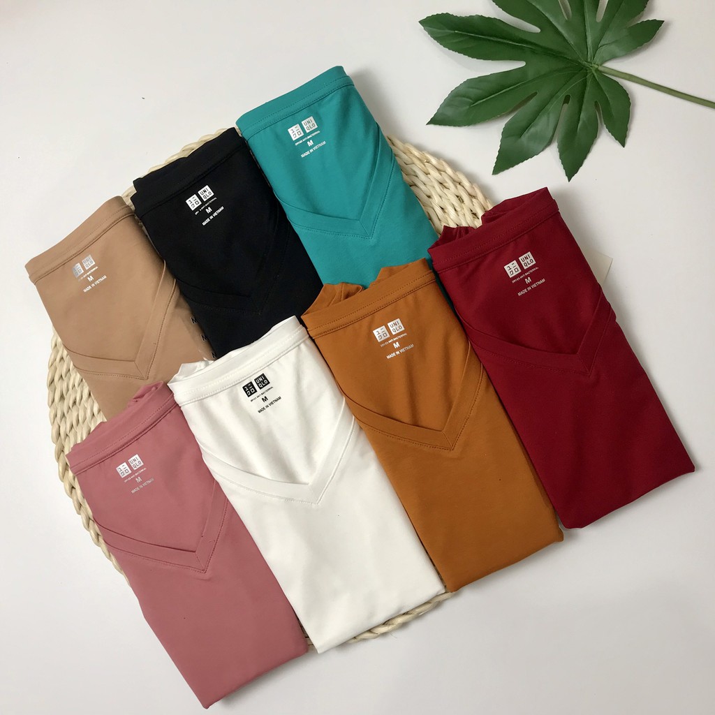 [Mã SKAMFSW175 giảm 10K đơn 50K] Áo Phông Nữ Cổ Tim VNXK, Áo Thun Trơn Cotton Đẹp, Dễ Mặc Dễ Phối Đồ, Phù Hợp 4 Mùa | BigBuy360 - bigbuy360.vn