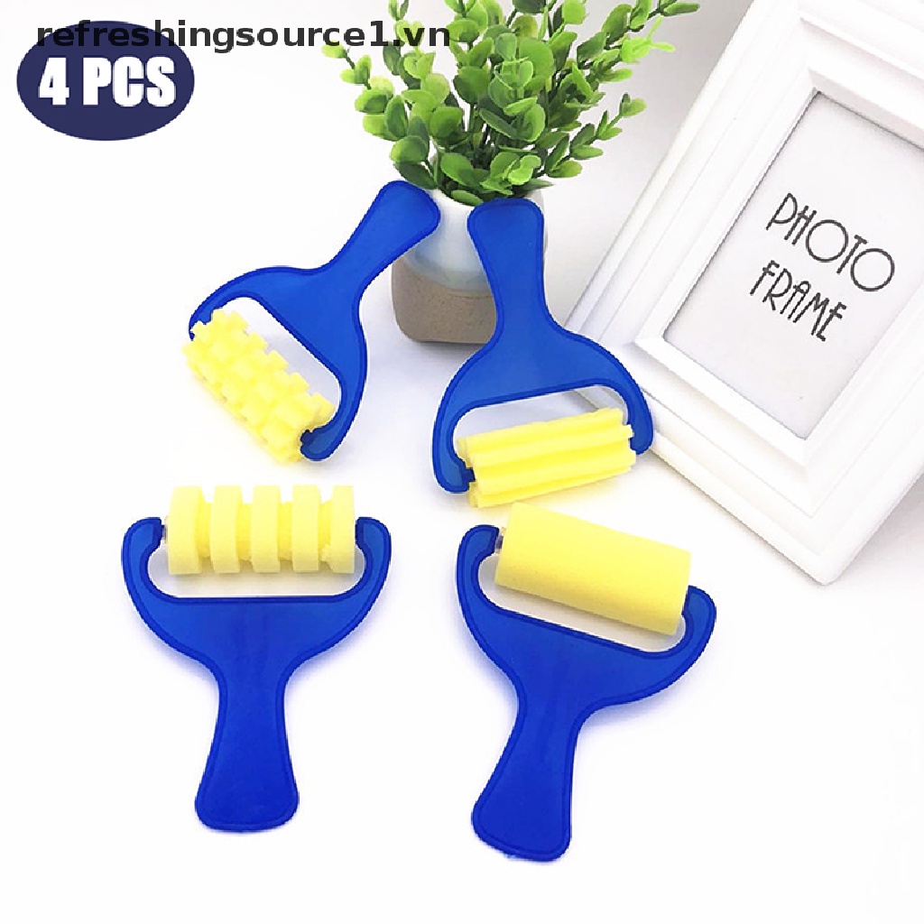 Bộ 4 Cây Lăn Sơn Với Tay Cầm Xốp DIY Cho Bé