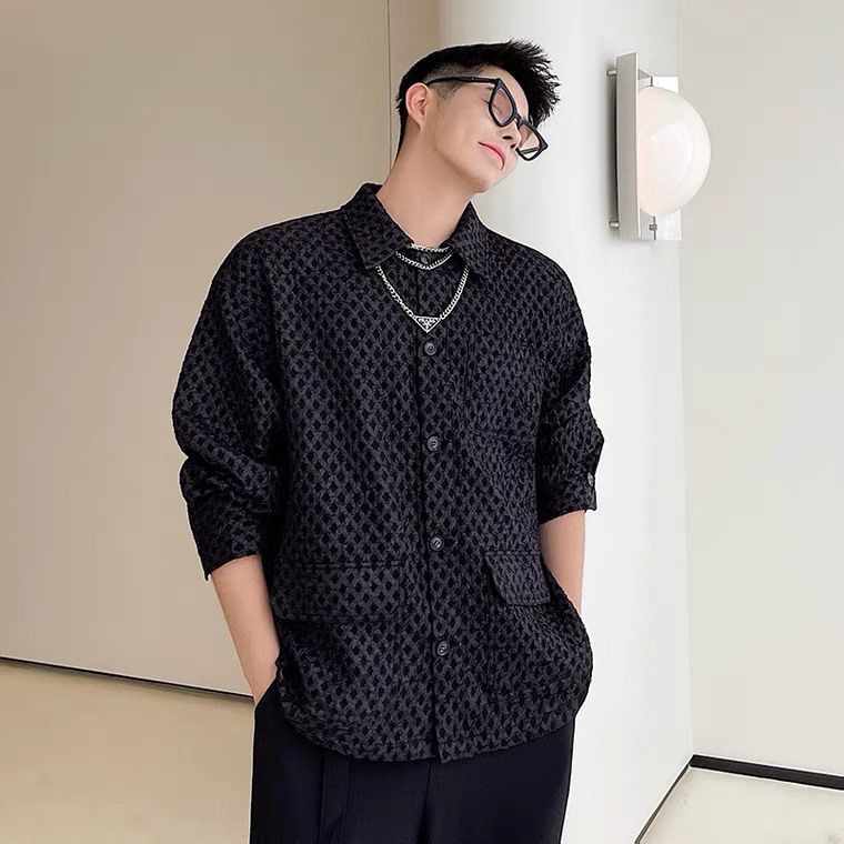 Áo Sơ Mi Thiết Kế Ba Chiều Dập Nổi Retro CX Dành Cho Nam