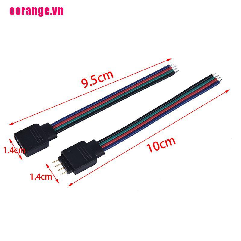 Set 10 Cáp Nối Đầu Đực + Đầu Cái 4-Pin Cho Dây Đèn Led 3528