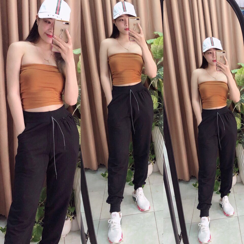Quần jogger nữ da cá chất dày dặn fom đẹp