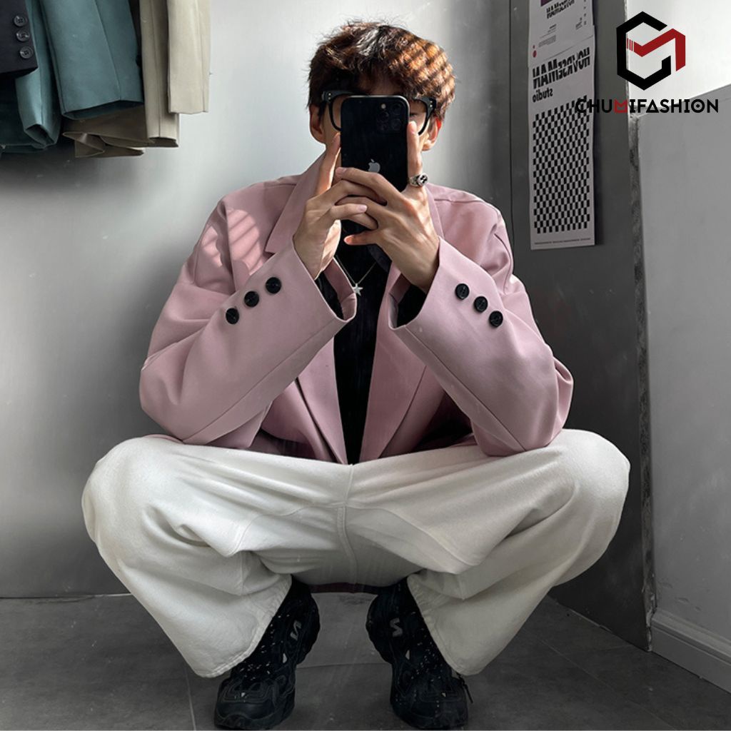 Áo blazer nam chumi 2 lớp dày dặn form rộng dáng unisex ad006