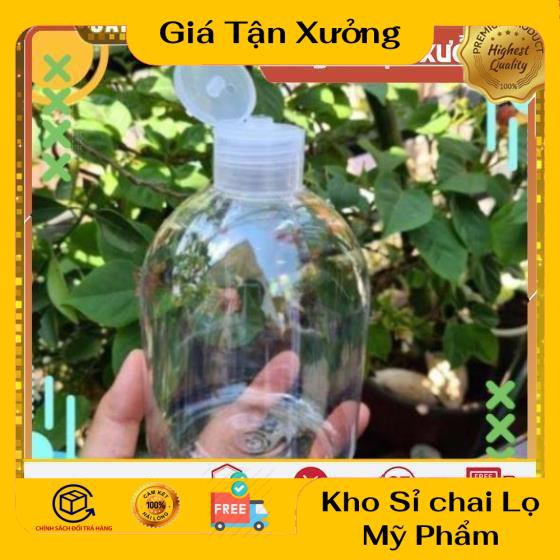 Chai Chiết Mĩ Phẩm ❤ TRÙM SỈ ❤ Chai nhựa pet nắp bật 500ml Thân Lùn đựng gel, chiết mỹ phẩm , phụ kiện du lịch