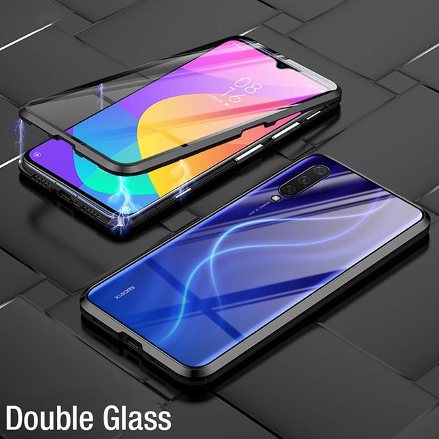Ốp Điện Thoại Kính Cường Lực Hai Mặt Viền Kim Loại Nam Châm Cho Xiaomi Redmi 9 9A Note 7 8 8T 10 4G 5G 10 Pro