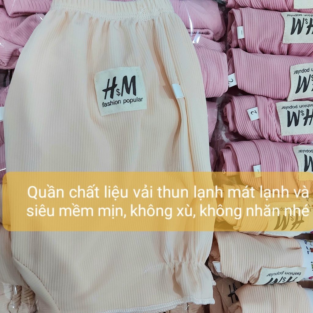Quần thun lạnh chất thun tăm lạnh mềm mịn mùa hè xinh xắn nhiều màu cho bé gái 6-16kg