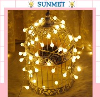 Dây Đèn Led Cherry Ball Màu Vàng Nắng Không Chớp Nháy Dùng Pin AA Hoặc Cắm Điện Hoặc USB - Dây Đèn Led Trang Trí, noel