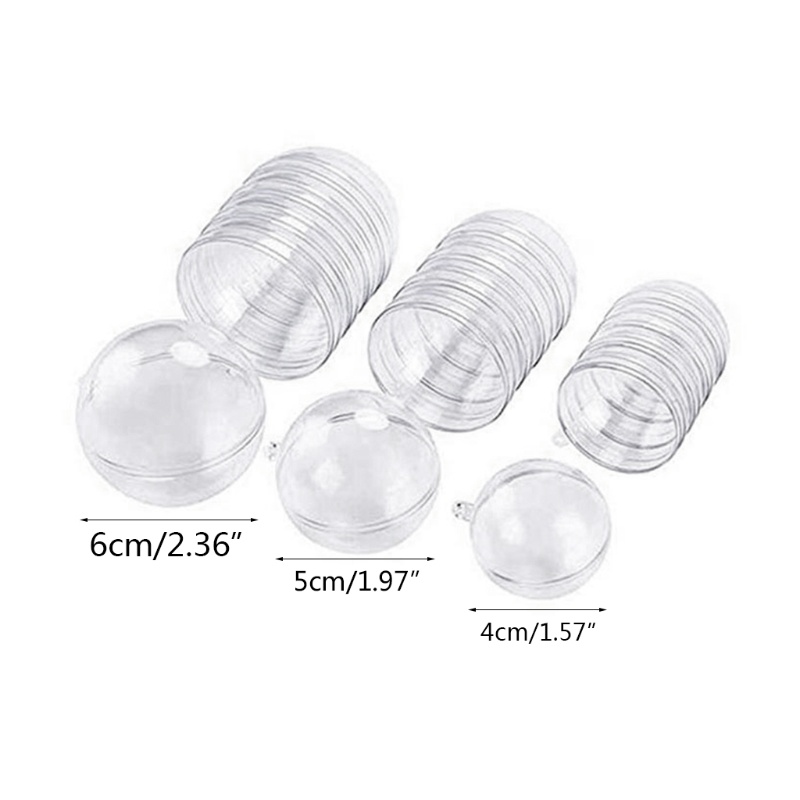 Set 30 Cặp Quả Cầu Rỗng Bằng Nhựa Dùng Trang Trí Cửa Sổ Trong Suốt