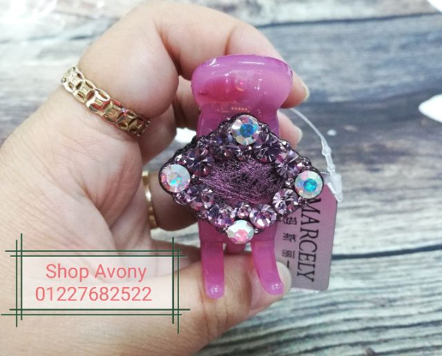 [xịn] Kẹp càng cua 3 răng hình thoi đính đá Marcely