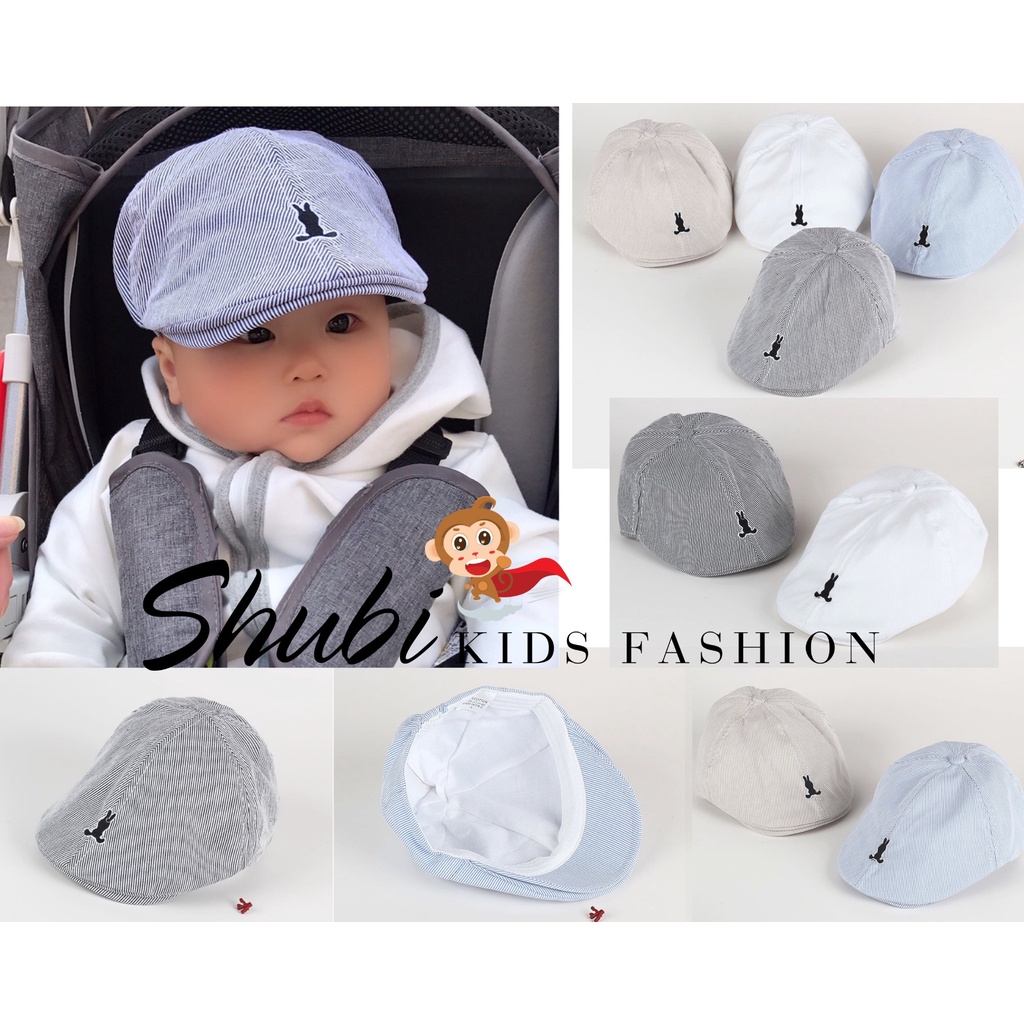 Mũ Nồi Beret Họa Tiết Thỏ Dễ Thương Cho Bé - Thời Trang Cho Bé Từ 1-5 tuổi