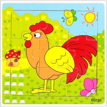 Set 2 Tranh Ghép Hình Gỗ Cho Bé 3D , 9 Mảnh Giúp Bé Rèn Luyện Trí Tuệ