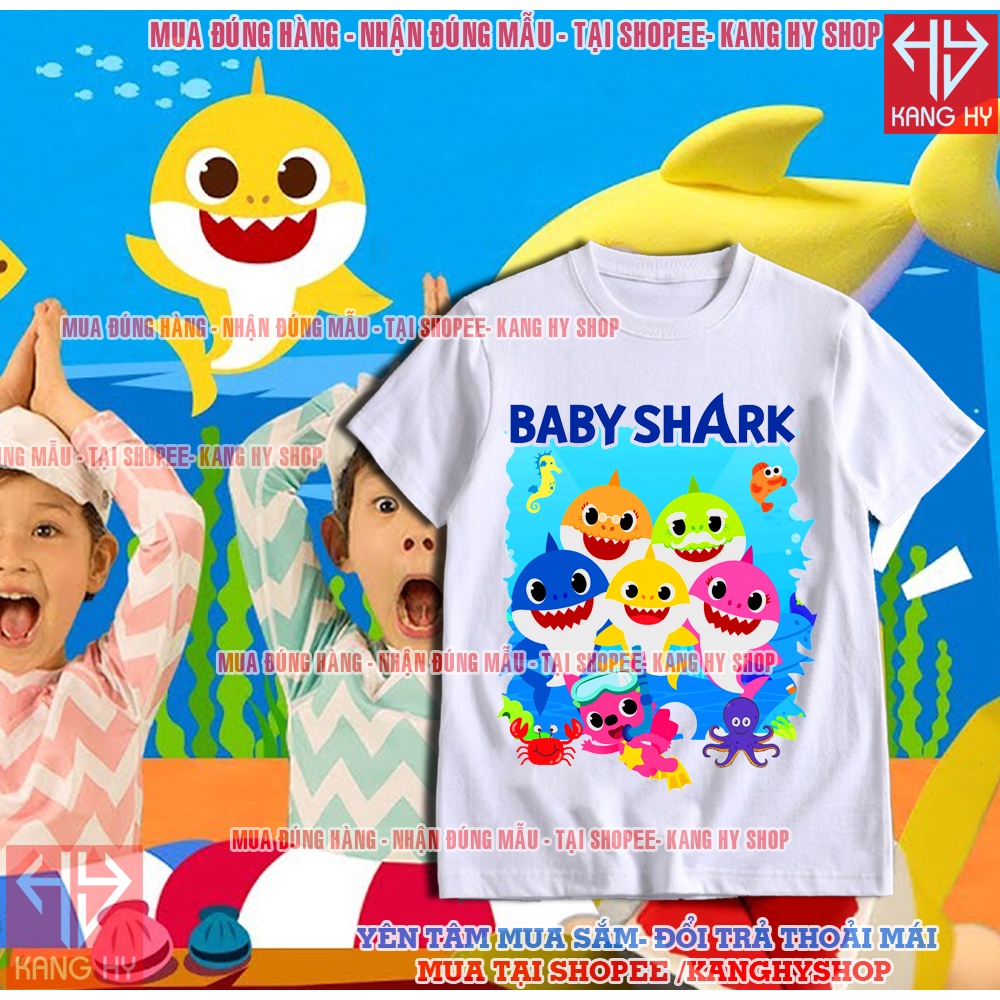 ( Tặng Sinh Nhật ) Áo Thun Baby Shark Cho Bé Trai Bé Gái Yêu Thích Vải Mền Mát F309