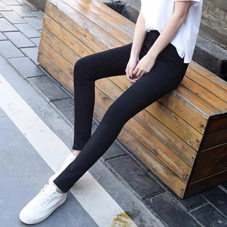 ( Sale Giá Gốc ) Quần Bò Giấy Nữ Cạp Cao- Quần Jean Nữ Chất Dày Dặn Dáng Đơn Giản Basic mềm mịn mát co giãn CC | BigBuy360 - bigbuy360.vn
