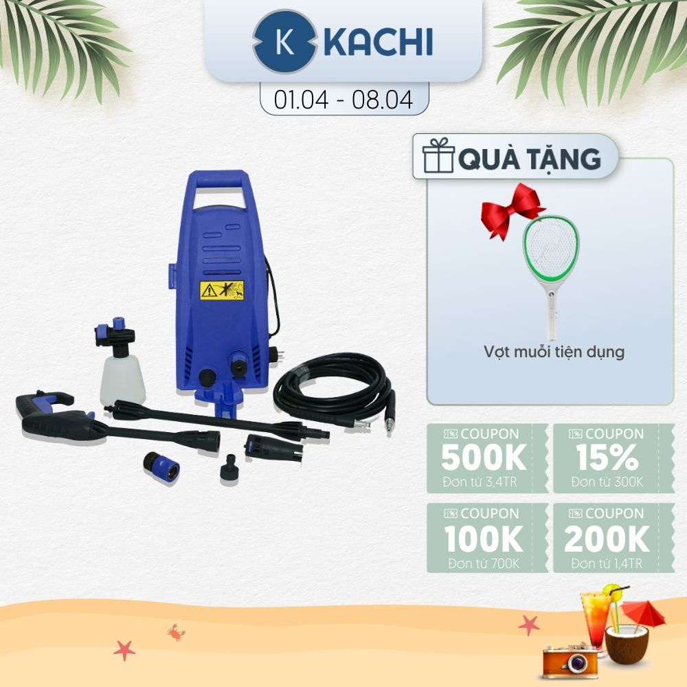 Thanh lý trưng bày - Máy xịt rửa xe cao áp Kachi MK192 1200W, áp lực nước mạnh, vệ sinh sàn nhà, rửa xe