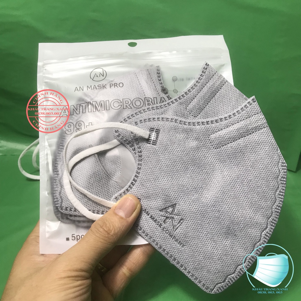 Khẩu Trang N99 6D AnMask Pro 5 lớp lọc công nghệ nano loại bỏ 99% bụi mịn,vi khuẩn đạt chuẩn Hoa Kỳ.