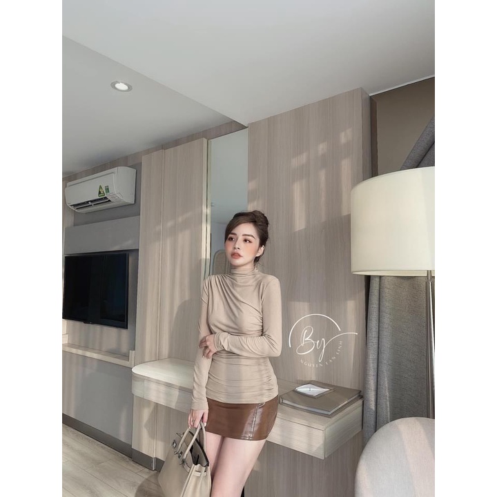 Áo len giấy nhún, co giãn ,ôm body,tôn dáng,dễ phối đồ,hothit cho mùa Thu,Đông,Áo len nữ, tay dài