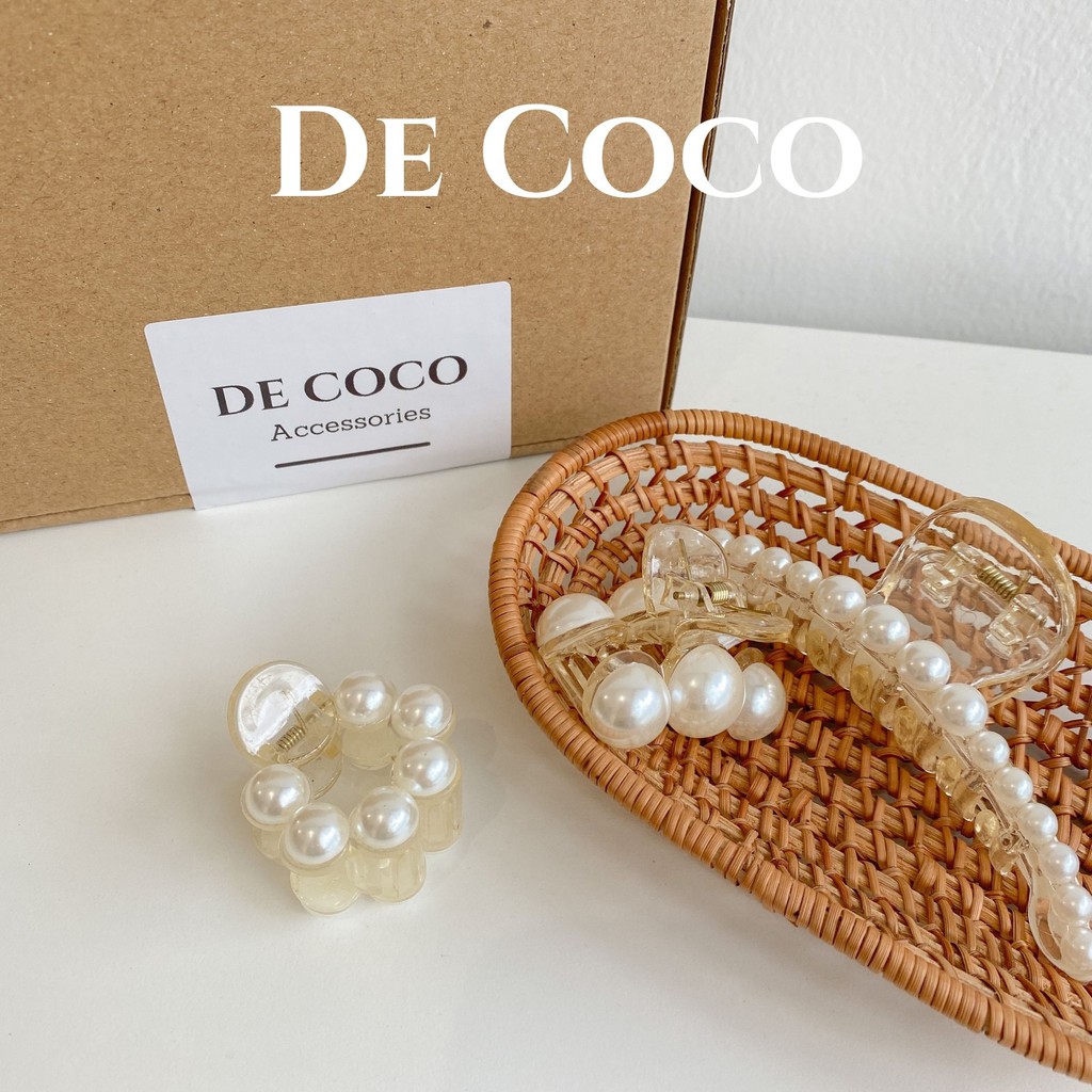 Kẹp tóc nữ - Kẹp tóc ngọc trai nhựa De Coco