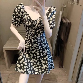 [Thanh Lý] D04 - ĐẦM HOA CÚC CỔ RỘNG