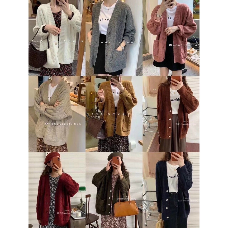 Cardigan Nữ Nhiều Màu, Áo Khoác Len Giấu Quần Mềm Mịn Dáng Hàn Siêu Hót