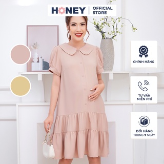 Váy thời trang thiết kế công sở , babydoll, tay bồng chân váy xòe - Thời trang đầm bầu cao cấp HONEY